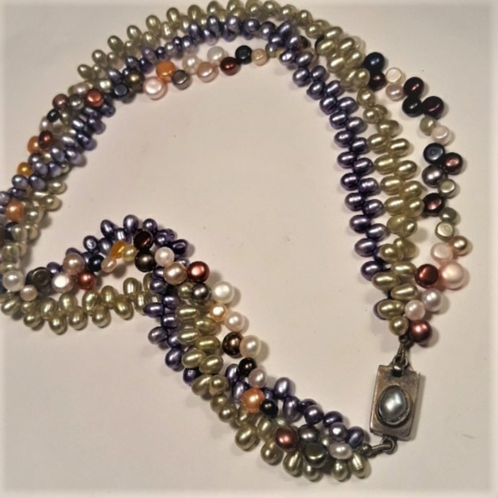 Vintage KH Sterling FW Pearl Necklace